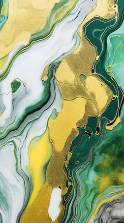 Marble abstract acrylic background. Marbling artwork texture. Agate ripple pattern. Gold powder.の素材