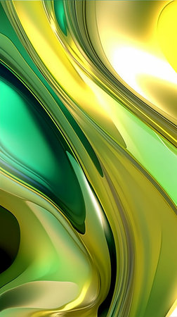 abstract background with smooth lines in green, yellow and green colorsの素材