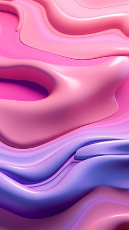 3d rendering of abstract wavy background in pink, blue and purple colorsの素材