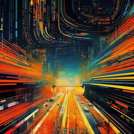 abstract background with speed motion on the road, 3d illustrationの素材