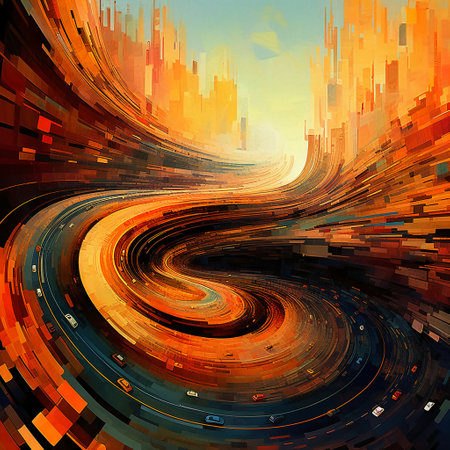 abstract background of the city and the road on a sunny dayの素材