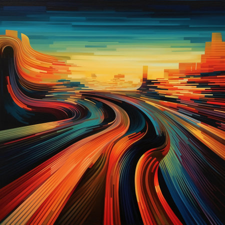abstract colorful background with some smooth lines in it (illustration)の素材