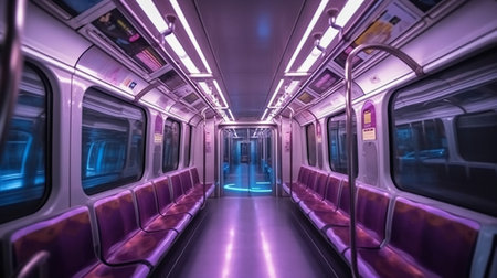 3D CG rendering of Inside the train. High resolution image.の素材