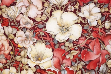 Vintage floral background. Hand-drawn illustration for your design.の素材