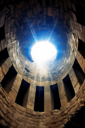 Light at the end of the tunnel in the ancient city of Pompeiiの素材