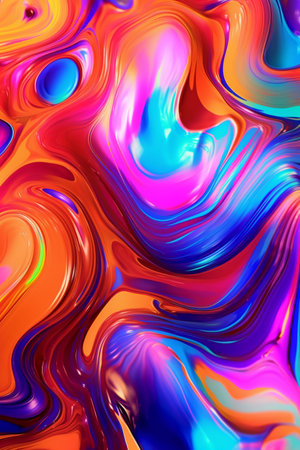 abstract colorful background with swirls of paint in the colors of the rainbowの素材