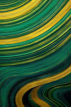 abstract background with stripes in green, yellow and black colors.の素材