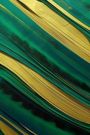 abstract background with green and gold lines, closeup of photoの素材