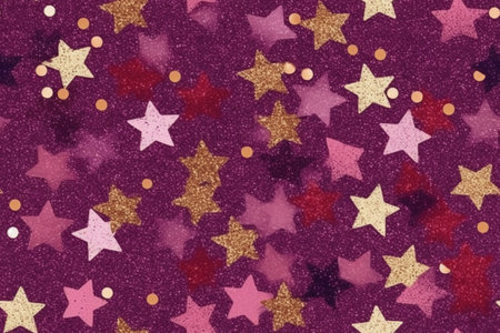 Colorful stars on a purple background. Abstract background with stars.の素材
