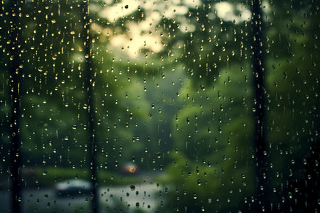 raindrops on the window glass, rain drops on the glass, rainy weatherの素材