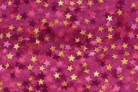 Abstract background with stars in pink and gold colors. Illustration.の素材