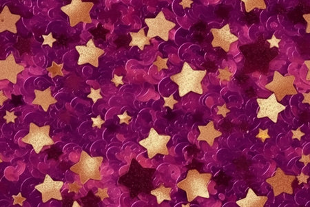 Purple abstract background with stars and sparkles - digitally generated imageの素材