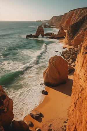 Algarve coast at sunset. Portugal, Europe. Beauty world.の素材