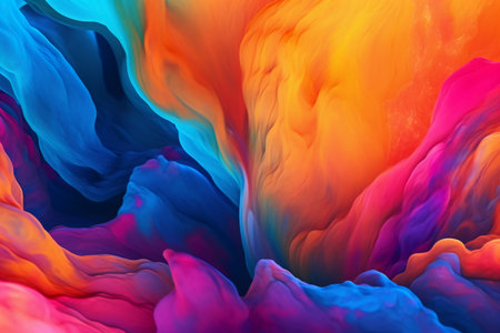 Abstract colorful background. Acrylic colors in water. 3d renderingの素材