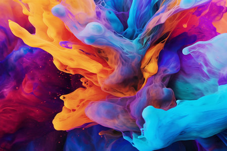 Abstract background of acrylic paint mixing in water. Colorful abstract backgroundの素材