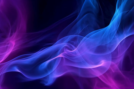 abstract background smoke curves and wave in blue and purple color toneの素材