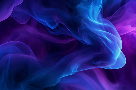 abstract blue smoke on a black background close-up for designの素材