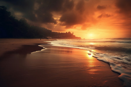 Sunset on the beach. Beautiful seascape. Nature composition.の素材