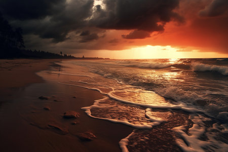 Beautiful seascape. Dramatic cloudscape over the sea.の素材