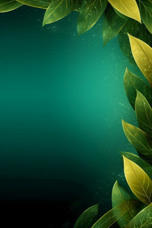 Green leaves background with bokeh effect. Vector Illustration.の素材