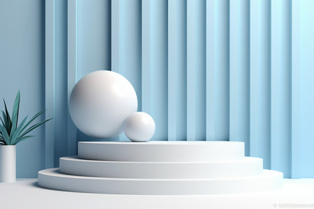 3d render of minimal geometric background. Podium for show product.の素材
