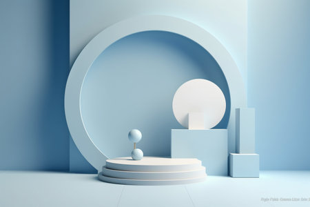 Abstract minimal scene with geometric forms. 3d render, 3d illustrationの素材