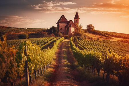 Vineyards of the Langhe region in Piedmont, Italyの素材