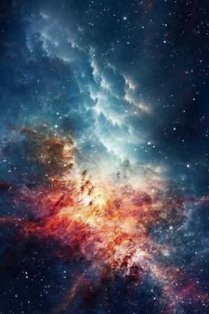 Star field in space a nebulae and a gas congestion.の素材