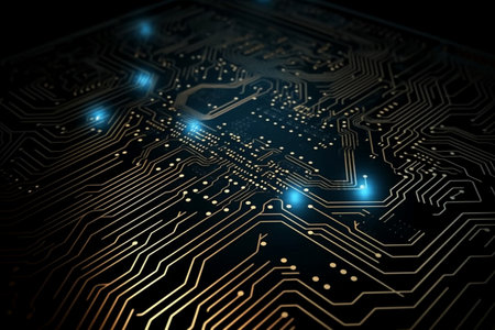 Circuit board. Electronic computer hardware technology. Motherboard digital chip. Tech science background. Integrated communication processor. Information engineering componentの素材