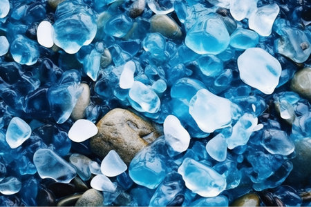 Blue pebbles on the shore of Lake Baikal, Russiaの素材