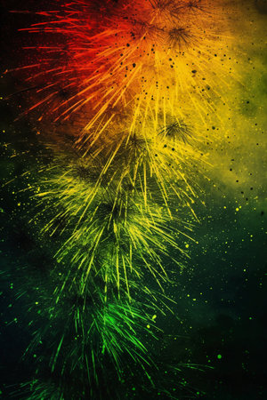 Fireworks on colorful background with space for text or image. Suitable for celebration background.の素材
