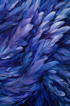 Beautiful abstract color blue feathers on white background and blue feather texture on blue pattern and blue background, feather background, blue bannersの素材