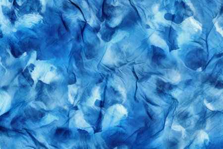 Watercolor tie dye pattern. Hand painted abstract background with blue and white colors.の素材