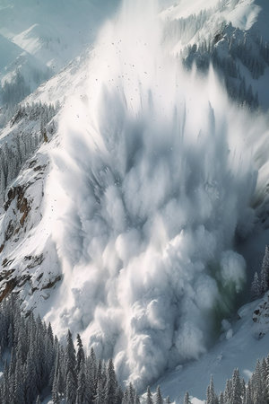 Fantastic winter landscape with snow covered trees in the mountains. aerial viewの素材