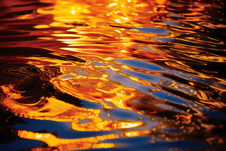 Reflection of the sun in the water. Abstract background for design.の素材