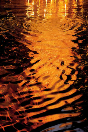 Reflection of the sun in the water. Abstract background for design.の素材