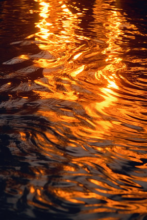 Reflection of the sun on the surface of the water at sunsetの素材