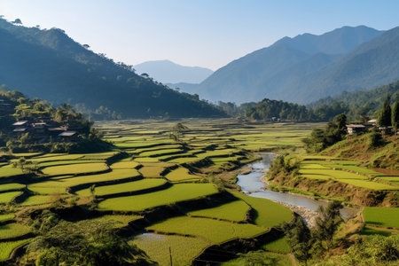 Rice fields in Sapa, Lao Cai, Vietnamの素材