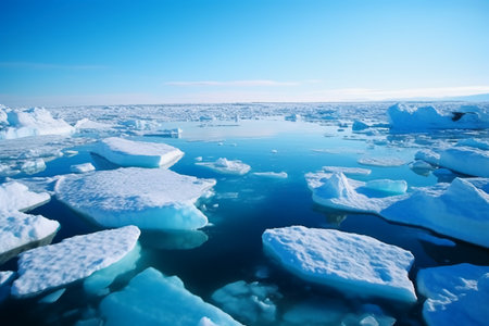 Icebergs floating in the arctic ocean. Global warming conceptの素材