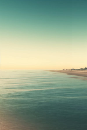 beautiful seascape with sea and sky - retro vintage effectの素材