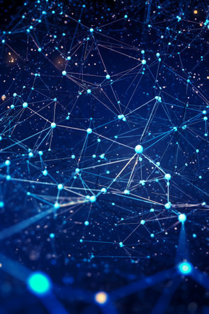 Abstract technology background with connection lines and dots. 3D Renderingの素材