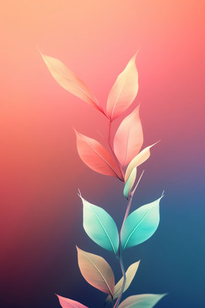 colorful leaves in soft color and blur style - vintage filter effectの素材