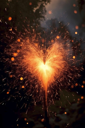 Fireworks in the dark. Fireworks in the dark. Firework in the dark.の素材