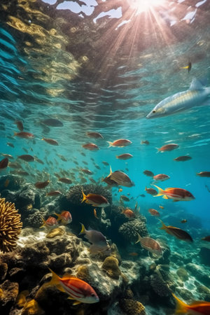 Coral reef and fish in the Red Sea. Egypt, Africaの素材
