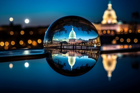 Reflection of St. Peter's Basilica in a crystal ballの素材