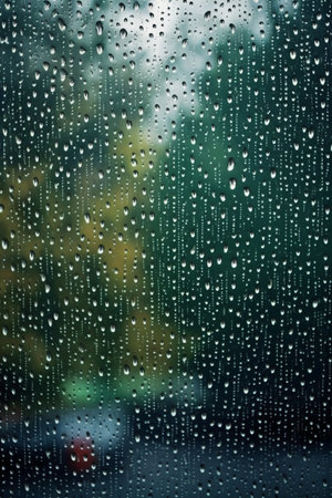 Rain drops on the glass. Raindrops on the window. Rainy weather.の素材