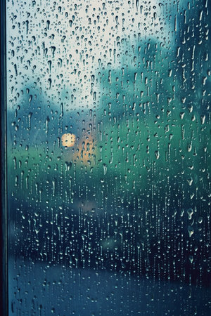 raindrops on the window, natural background, water drops on glassの素材