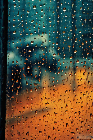 raindrops on the glass, abstract background, raindrops on the windowの素材