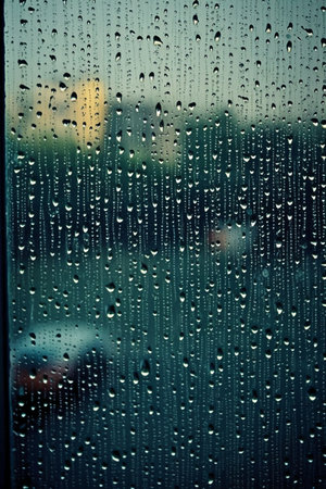 Raindrops on the window. Rain drops on the glass. Rainy weather.の素材