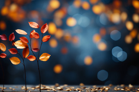 Autumn leaves on bokeh background. Autumn concept. Fall season.の素材